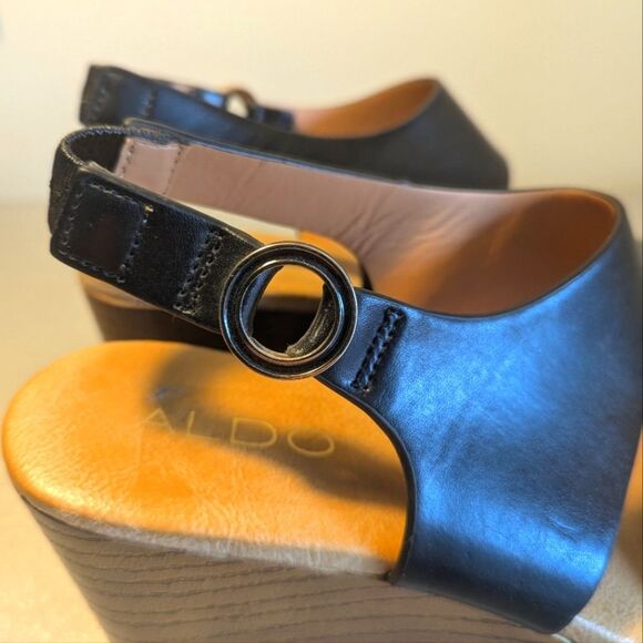 Aldo Black Platform Sandals Size US 7 - Picture 3 of 5